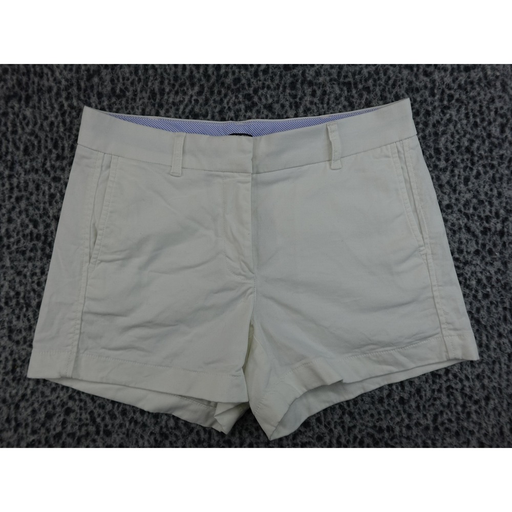J.Crew Chino Shorts Womens 4 Off-White Stretch Cotton Mid-Rise 3in Inseam